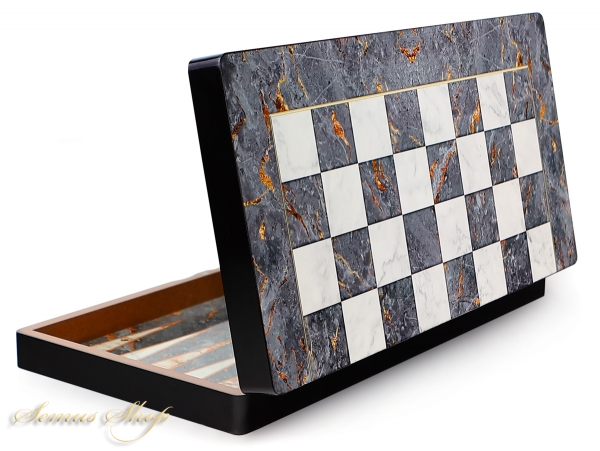 Luxus Backgammon Tavla Marmor Optik XXL